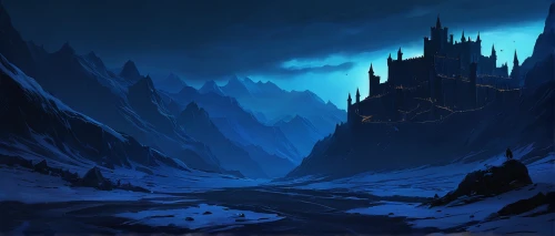 ice castle,northrend,fantasy landscape,eternal snow,ice planet,hogwarts,valley of death,fantasy picture,ice landscape,knight's castle,snowy peaks,summit castle,the valley of death,snow mountains,castle of the corvin,snow house,midnight snow,blue mountain,concept art,frozen,Art,Classical Oil Painting,Classical Oil Painting 21