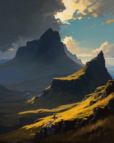 plains,mountain plateau,yellow mountains,desert landscape,fantasy landscape,grasslands,mountain landscape,high landscape,mountains,mountain pasture,desert desert landscape,highlands,prairie,mountain sunrise,dune landscape,valley,mountain tundra,steppe,giant mountains,mountainous landscape,Conceptual Art,Fantasy,Fantasy 06