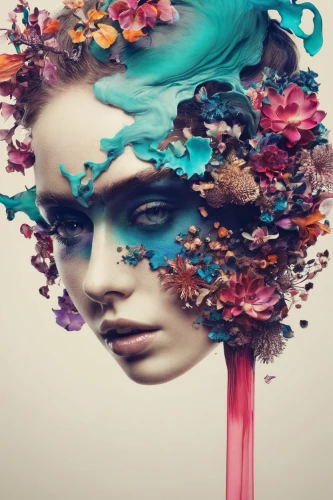 faery,headdress,girl in a wreath,image manipulation,psychedelic art,proliferation,photomanipulation,fractals art,photo manipulation,girl in flowers,faerie,photoshop manipulation,dryad,surrealistic,fallen colorful,fairy peacock,feather headdress,woman thinking,whimsical,conceptual photography,Photography,Artistic Photography,Artistic Photography 05