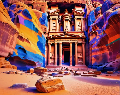 petra,wadirum,sandstone wall,sandstone,jordan tours,ancient buildings,pharaonic,sandstone rocks,antelope canyon,marble palace,fairyland canyon,zion,world heritage,moon valley,ancient house,world heritage site,egypt,abu simbel,wadi rum,ancient civilization,Conceptual Art,Oil color,Oil Color 25