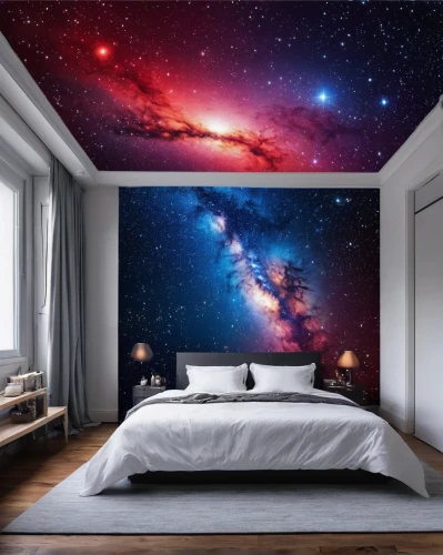 space art,great room,duvet cover,sleeping room,sky space concept,wall decor,large space,astronomy,projection screen,wall decoration,modern room,galaxy,sky apartment,space,colorful stars,starscape,the milky way,deep space,outer space,starry sky,Photography,Fashion Photography,Fashion Photography 20