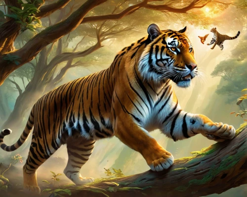 bengal tiger,chestnut tiger,a tiger,tigers,tiger,asian tiger,tiger png,young tiger,bengal,tigerle,siberian tiger,sumatran tiger,blue tiger,king of the jungle,forest animals,tiger cub,world digital painting,bengalenuhu,tiger cat,felidae,Illustration,Realistic Fantasy,Realistic Fantasy 01