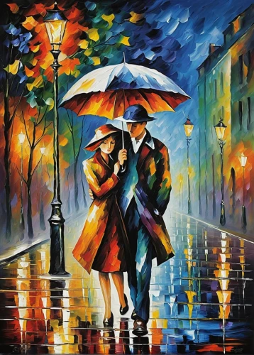 romantic scene,oil painting on canvas,man with umbrella,art painting,walking in the rain,romantic portrait,romantic night,umbrellas,romantic,young couple,love couple,couple in love,oil painting,dancing couple,two people,in the rain,motif,romantic look,brolly,as a couple,Art,Artistic Painting,Artistic Painting 37