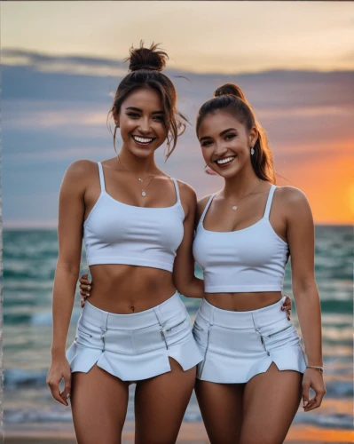 two piece swimwear,beach background,fitness and figure competition,angels,two girls,genes,punta cana,duo,sisters,white clothing,beach sports,punta-cana,lilo,photo shoot for two,models,young women,guam,cancun,beautiful women,summer clothing