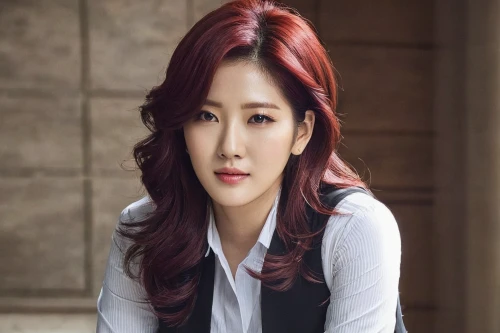 spy visual,mt seolark,songpyeon,red velvet,red-haired,korean drama,tiffany,businesswoman,red hair,seo,uji,yeonsan hong,business woman,red ginger,solar,redhair,cassiopeia,gyeonggi do,gimcheon,galah,Illustration,Realistic Fantasy,Realistic Fantasy 16