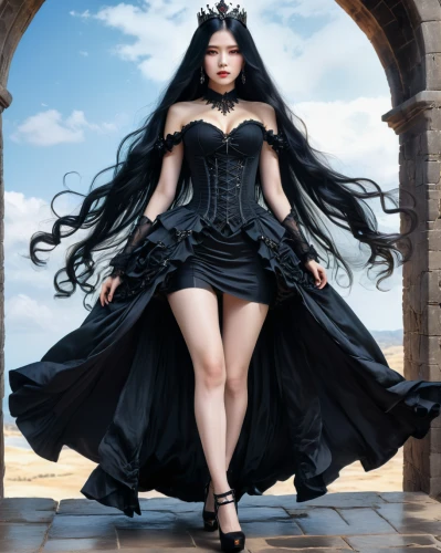 gothic fashion,gothic dress,gothic woman,gothic style,gothic portrait,queen of the night,goth woman,gothic,fantasy woman,dark angel,sorceress,the enchantress,black angel,crow queen,vampire woman,celtic queen,solar,goddess of justice,goth like,ball gown,Photography,General,Natural