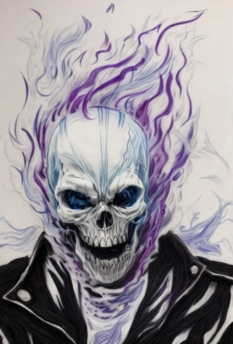 skull drawing,skeleltt,white walker,grimm reaper,flickering flame,death head,shinigami,death's head,ghoul,undead warlock,death god,watercolor sketch,iceman,father frost,venom,skull mask,pencil color,ghost,joker,wraith,Common,Common,Natural