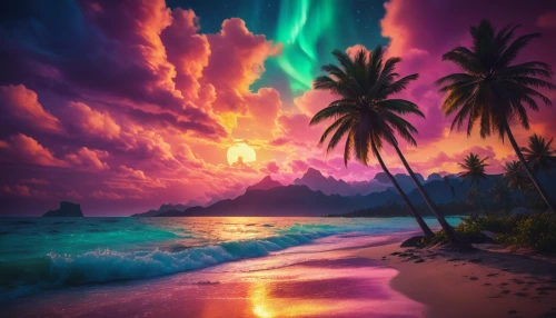 colorful background,dream beach,tropical beach,tropical sea,tropics,splendid colors,colorful light,background colorful,beach landscape,beach scenery,beautiful beach,landscape background,ocean paradise,purple landscape,tropical island,unicorn background,tropical floral background,ocean background,hawaii,full hd wallpaper,Photography,General,Cinematic