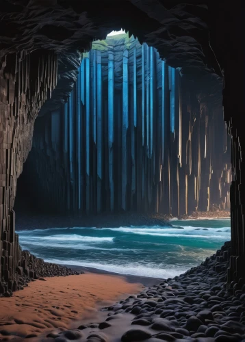 blue caves,ice cave,sea caves,sea cave,blue cave,the blue caves,glacier cave,natural arch,cave,cave on the water,cliffs ocean,three point arch,limestone arch,crevasse,rock arch,cave tour,dark beach,cartoon video game background,ice castle,pit cave,Illustration,Realistic Fantasy,Realistic Fantasy 24