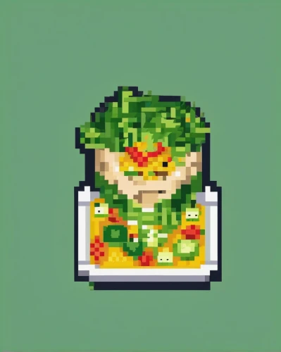 vegetable basket,pesto,food icons,snack vegetables,spinach salad,giardiniera,pizzeria,crate of vegetables,sprout salad,salad,brocoli broccolli,veggies,rapini,pixel art,green salad,diet icon,kawaii vegetables,pixel cube,fruit icons,vegetable salad,Unique,Pixel,Pixel 01