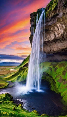 seljalandsfoss,haifoss,skogafoss,eastern iceland,kirkjufell river,iceland,waterfalls,green waterfall,falls of the cliff,brown waterfall,gufufoss,beautiful landscape,wasserfall,landscapes beautiful,water fall,landscape background,kirkjufell,water falls,waterfall,flowing water,Illustration,Retro,Retro 22