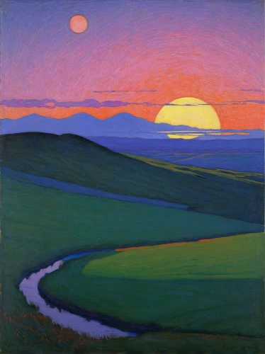 purple landscape,olle gill,carol colman,tommie crocus,marsh,summer solstice,john day,brook landscape,moonrise,orlovsky,dusk,the evening light,prairie,early evening,first light,dawn,summer evening,river landscape,landscape,grant wood,Photography,Documentary Photography,Documentary Photography 20