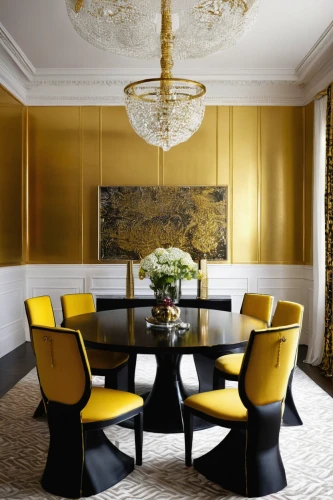 dining room table,dining room,dining table,gold lacquer,breakfast room,kitchen & dining room table,contemporary decor,gold wall,modern decor,gold foil corner,gold and black balloons,luxury home interior,gold paint strokes,conference table,billiard room,interior decoration,interior decor,long table,gold stucco frame,gold paint stroke,Photography,Black and white photography,Black and White Photography 09