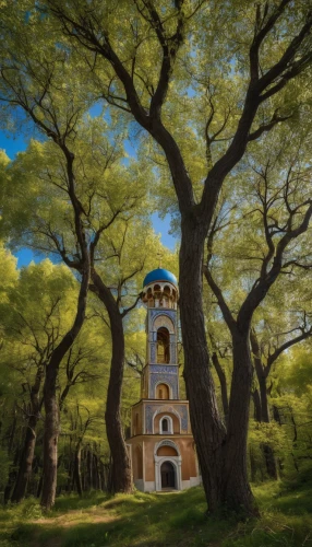 forest chapel,tree house,wooden church,tree house hotel,house in the forest,treehouse,monastery israel,fairy tale castle,fairytale castle,trees with stitching,fairytale forest,bodhi tree,little church,enchanted forest,fairy house,tree canopy,trinidad church cuba,trumpet tree,argan tree,lookout tower,Illustration,Realistic Fantasy,Realistic Fantasy 43