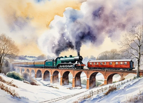 steam locomotives,steam train,winter service,steam railway,steam special train,santa claus train,steam locomotive,children's railway,steam power,hogwarts express,freight locomotive,waverley,glacier express,brocken railway,passenger train,locomotives,coaches and locomotive on rails,the train,reichsbahn,winter trip,Illustration,Paper based,Paper Based 24