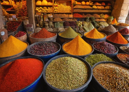 spice market,spice souk,colored spices,indian spices,spices,herbs and spices,ras el hanout,masala,iranian cuisine,rajasthani cuisine,spice mix,souk,harissa,turkish cuisine,punjena paprika,grand bazaar,marrakesh,middle eastern food,punjabi cuisine,spice rack,Illustration,Realistic Fantasy,Realistic Fantasy 28