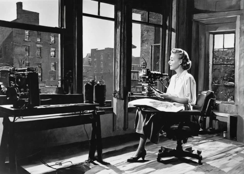 rear window,girl at the computer,blonde woman reading a newspaper,typewriting,telephone operator,the girl studies press,girl studying,switchboard operator,writing desk,woman drinking coffee,typewriter,mary pickford - female,mary pickford,typing machine,katherine hepburn,ondes martenot,eva saint marie-hollywood,ethel barrymore - female,screenwriter,woman at cafe,Illustration,Realistic Fantasy,Realistic Fantasy 04