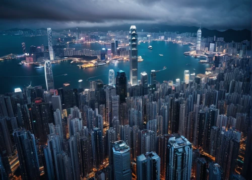 hong kong,kowloon,chongqing,hongkong,shanghai,kowloon city,hk,harbour city,city at night,taipei,nanjing,tall buildings,dubai marina,cityscape,kuala lumpur,metropolis,blue hour,futuristic landscape,city scape,fantasy city,Illustration,Realistic Fantasy,Realistic Fantasy 17