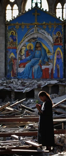 woman praying,orthodoxy,man praying,the annunciation,eastern ukraine,praying woman,angels of the apocalypse,destroyed houses,greek orthodox,fallen heroes of north macedonia,hagia sofia,destroyed area,holy places,romanian orthodox,girl praying,western wall,dilapidated,boy praying,the old roof,wailing wall,Conceptual Art,Fantasy,Fantasy 15