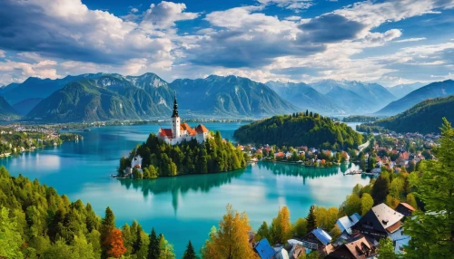 lake bled,lake misurina,bled,lake lucerne region,slovenia,southeast switzerland,heaven lake,austria,bernese oberland,beautiful landscape,dolomites,alpsee,mountainous landscape,landscape mountains alps,eastern switzerland,lake lucerne,plitvice,thun lake,switzerland chf,south tyrol,Conceptual Art,Oil color,Oil Color 18