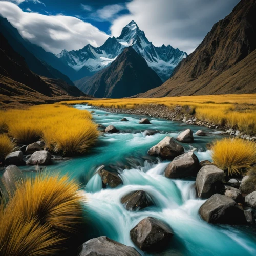 new zealand,everest region,marvel of peru,tibet,south island,milford sound,patagonia,kirkjufell river,newzealand nzd,torres del paine national park,landscape photography,peru,the pamir mountains,river landscape,nz,braided river,himalaya,mountain stream,himalayas,andes,Illustration,Black and White,Black and White 19
