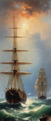 sea sailing ship,barquentine,three masted sailing ship,full-rigged ship,sail ship,sloop-of-war,sailing ship,sailing ships,tallship,sailing vessel,east indiaman,tall ship,windjammer,galleon ship,barque,friendship sloop,sailer,training ship,three masted,caravel,Conceptual Art,Oil color,Oil Color 24