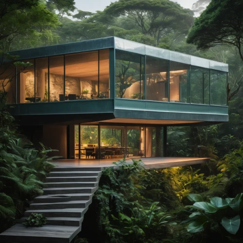 house in the forest,cubic house,modern architecture,modern house,mid century house,cube house,dunes house,green living,tropical house,eco-construction,tropical greens,luxury property,beautiful home,futuristic architecture,timber house,frame house,glass facade,mid century modern,eco hotel,luxury real estate,Photography,General,Fantasy