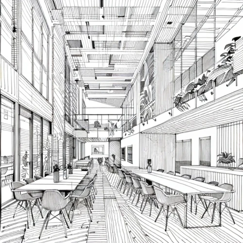 school design,cafeteria,food court,modern office,daylighting,canteen,offices,archidaily,working space,business school,university library,shenzhen vocational college,office line art,conference hall,athens art school,kirrarchitecture,business centre,conference room,factory hall,interiors,Design Sketch,Design Sketch,None