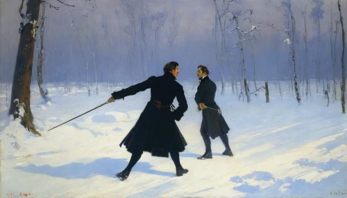 scythe,snow scene,young couple,promenade,cross-country skiing,in the winter,courtship,dispute,spectator,woman walking,two girls,hunting scene,man with umbrella,nordic skiing,early winter,overcoat,ice skating,stroll,in the snow,grissini,Illustration,Realistic Fantasy,Realistic Fantasy 16