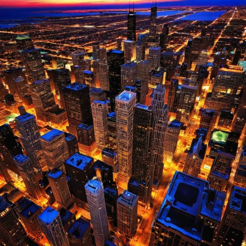chicago skyline,chicago night,chicago,willis tower,sears tower,chi,city at night,metropolis,detroit,city lights,evening city,illinois,cityscape,financial district,citylights,city blocks,urban towers,big city,birds of chicago,toronto,Illustration,Paper based,Paper Based 06