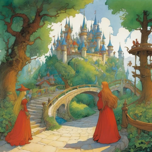 fantasia,fairy tale castle,a fairy tale,fantasy world,shanghai disney,fairy tale,children's fairy tale,magical adventure,fantasy city,disney castle,elves flight,fairy village,orange robes,cinderella,the mystical path,fairy world,fairy tales,rapunzel,fairy tale character,fairytale characters,Illustration,Realistic Fantasy,Realistic Fantasy 04