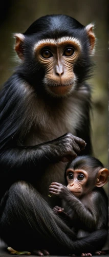 monkey with cub,primates,common chimpanzee,monkey family,white-fronted capuchin,white-headed capuchin,tufted capuchin,mother and infant,mother with child,baby with mom,chimpanzee,long tailed macaque,mother and child,rhesus macaque,crab-eating macaque,colobus,langur,primate,macaque,cercopithecus neglectus,Illustration,Abstract Fantasy,Abstract Fantasy 18