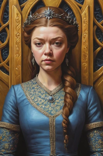 thrones,queen anne,celtic queen,game of thrones,fantasy portrait,tyrion lannister,queen cage,kings landing,elaeis,heroic fantasy,fantasy art,cepora judith,throne,custom portrait,oil painting on canvas,the throne,golden crown,mary-gold,cinderella,the ruler,Illustration,Realistic Fantasy,Realistic Fantasy 18