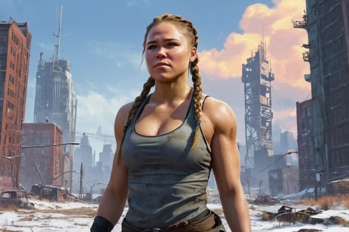 sci fiction illustration,croft,post apocalyptic,game art,girl with gun,insurgent,game illustration,world digital painting,fallout4,girl with a gun,sci fi,female warrior,cg artwork,science fiction,scifi,city ​​portrait,cyberpunk,io,female runner,sci-fi,Conceptual Art,Fantasy,Fantasy 12