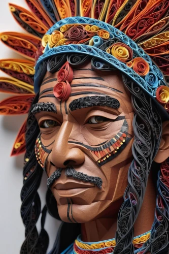 png sculpture,tribal chief,wood carving,indian headdress,inca face,hand painting,body painting,shamanism,the american indian,bodypainting,aztec,pachamama,indian art,incas,indian drummer,body art,american indian,handicrafts,war bonnet,chief,Unique,Paper Cuts,Paper Cuts 09