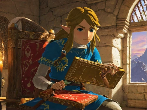 reading the newspaper,blonde sits and reads the newspaper,rupees,opening presents,link,ocarina,nintendo switch,holding a frame,nintendo,alm,handing out christmas presents,wii u,elf on a shelf,link outreach,prayer book,elf,hamearis lucina,mariawald,scholar,a letter,Art,Classical Oil Painting,Classical Oil Painting 42