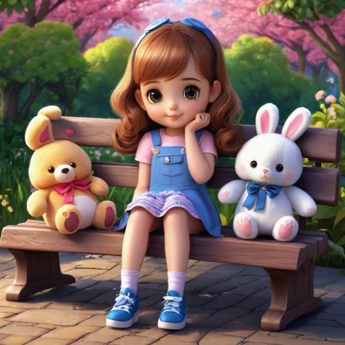 cute cartoon character,cute cartoon image,children's background,3d teddy,agnes,soft toys,plush toys,anime 3d,doll shoes,daisy family,plush dolls,girl and boy outdoor,cartoon flowers,girl doll,little people,plush figures,little bunny,easter theme,kids illustration,kawaii girl,Illustration,American Style,American Style 05