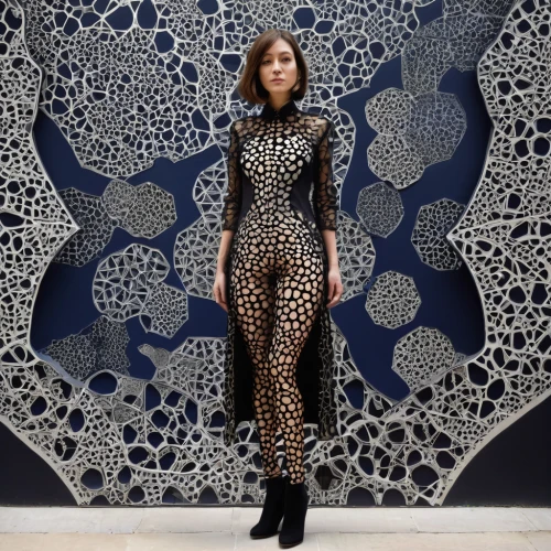 patterned,dots,polka dot pattern,cheetah,polka dot paper,photo session in bodysuit,geometric body,dot pattern,polka dot,paper lace,art model,chain mail,trypophobia,leopard,polka dots,polka dot dress,one-piece garment,snake pattern,dotted,hex,Illustration,American Style,American Style 06