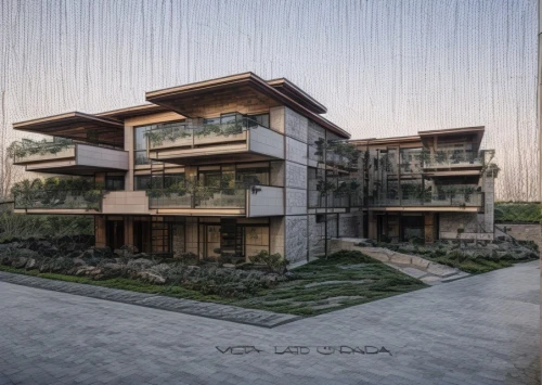 dunes house,3d rendering,glass facade,modern architecture,build by mirza golam pir,modern house,cubic house,eco-construction,eco hotel,archidaily,danyang eight scenic,kirrarchitecture,residential house,asian architecture,timber house,chinese architecture,contemporary,residential,render,garden elevation,Architecture,Commercial Residential,Masterpiece,Organic Architecture