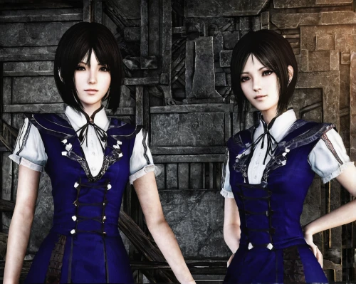 police uniforms,triplet lily,joint dolls,angels of the apocalypse,nurse uniform,uniforms,porcelain dolls,school uniform,nurses,two girls,twins,gothic portrait,twin flowers,sterntaler,mirror image,anime japanese clothing,vamps,gothic style,receptionists,in pairs,Photography,Documentary Photography,Documentary Photography 11