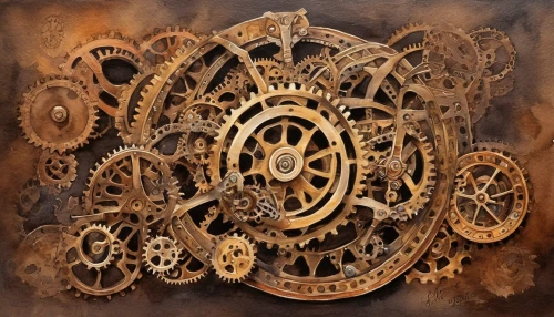 steampunk gears,steampunk,clockmaker,clockwork,cogs,cog,cogwheel,gears,time spiral,antique background,mechanical,ships wheel,grandfather clock,cog wheels,watchmaker,ship's wheel,mechanical puzzle,biomechanical,old clock,wall clock,Illustration,Realistic Fantasy,Realistic Fantasy 13