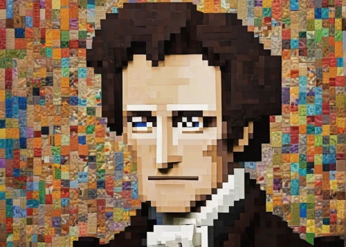 fryderyk chopin,pixel art,pixelgrafic,hans christian andersen,lego background,lego,lincoln,from lego pieces,lego frame,chopin,legomaennchen,8bit,abraham lincoln,abe,lupin,pixels,mosaic,jigsaw puzzle,mona lisa,cross-stitch,Unique,Pixel,Pixel 03