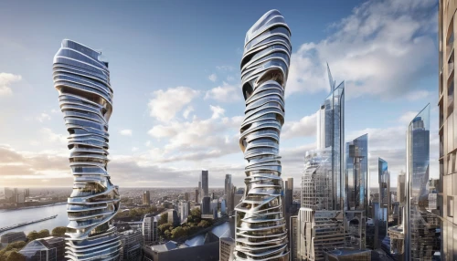 futuristic architecture,urban towers,hudson yards,tallest hotel dubai,international towers,skyscapers,barangaroo,steel tower,towers,skycraper,skyscrapers,power towers,electric tower,steel sculpture,tall buildings,largest hotel in dubai,residential tower,steel construction,jewelry（architecture）,twin tower,Conceptual Art,Fantasy,Fantasy 22