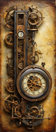 clockmaker,steampunk gears,clockwork,grandfather clock,time spiral,old clock,watchmaker,steampunk,wall clock,clocks,clock,cuckoo clock,clock face,timepiece,longcase clock,time pointing,flow of time,chronometer,four o'clocks,astronomical clock,Illustration,Realistic Fantasy,Realistic Fantasy 34