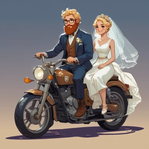 wedding couple,just married,family motorcycle,wedding icons,motorcycle,bride and groom,motorbike,wedding photo,newlyweds,scooter riding,vintage man and woman,motorcycles,vintage boy and girl,silver wedding,wedding car,groom bride,man and wife,honeymoon,motor scooter,motorcycling,Illustration,Vector,Vector 03