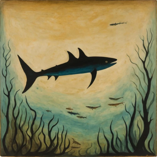 bronze hammerhead shark,atlantic bluefin tuna,pacific sturgeon,lake sturgeon,forage fish,forest fish,sardine,tuna,capelin,requiem shark,fish-surgeon,remora,shoal,wild salmon,sand tiger shark,albacore fish,fjord trout,pallet doctor fish,angler,coelacanth,Art,Artistic Painting,Artistic Painting 47