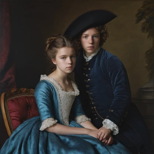 young couple,romantic portrait,man and wife,franz winterhalter,child portrait,gothic portrait,boy and girl,mother and father,beautiful couple,two people,portrait of a girl,custom portrait,as a couple,husband and wife,little boy and girl,vintage boy and girl,wedding couple,father and daughter,artist portrait,mulberry family,Photography,Documentary Photography,Documentary Photography 20