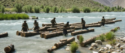 log bridge,boat rapids,low water crossing,a river,wooden bridge,river landscape,mountain river,river of life project,rapids,hangman's bridge,wooden pier,stacked rocks,scenic bridge,rio grande river,river side,jordan river,railroad bridge,on the river,industrial tubes,fallen giants valley,Art,Classical Oil Painting,Classical Oil Painting 20