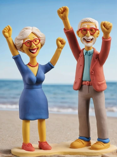 clay animation,elderly people,grandparents,clay figures,pensioners,old couple,dancing couple,wooden figures,pension mark,man and wife,loving couple sunrise,care for the elderly,sand sculptures,play figures,marzipan figures,man and woman,senior citizens,plug-in figures,pensions,plasticine,Unique,3D,Clay