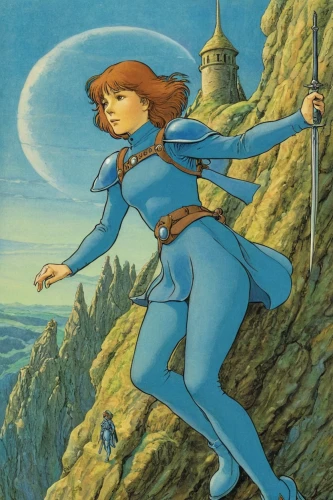 fantasia,meteora,joan of arc,merida,fantasy woman,excalibur,vintage illustration,elza,heroic fantasy,the wanderer,pixie-bob,lysefjord,ranger,cinderella,kosmea,eufiliya,fairy tale character,dulcinea,swordswoman,balalaika,Illustration,Retro,Retro 01